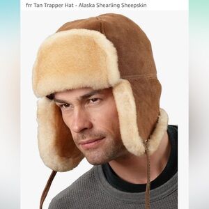 Tan Trapper Hat - Shearling Sheepskin